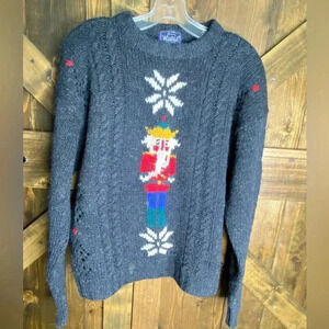 WOOLRICH Nutcracker 100% Wool Women’s Christmas Sweater Size L
